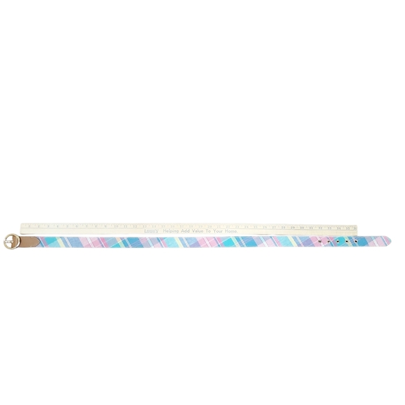 Talbots Pastel Madras Plaid and Leather Belt - Picture 8 of 10